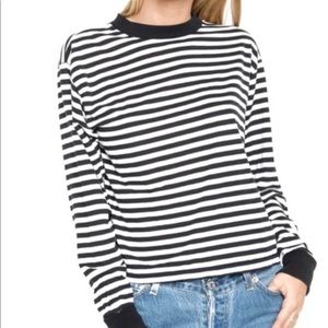 Brandy Melville black & white striped long sleeve.